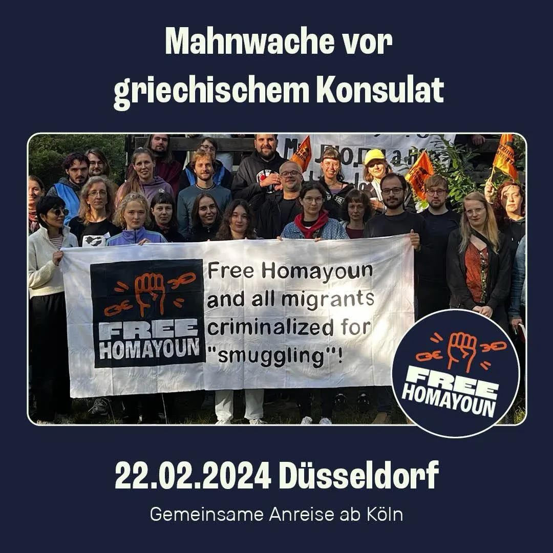 Doku: Mahnwache in Düsseldorf – Flucht ist kein Verbrechen! – Free Homayoun!
