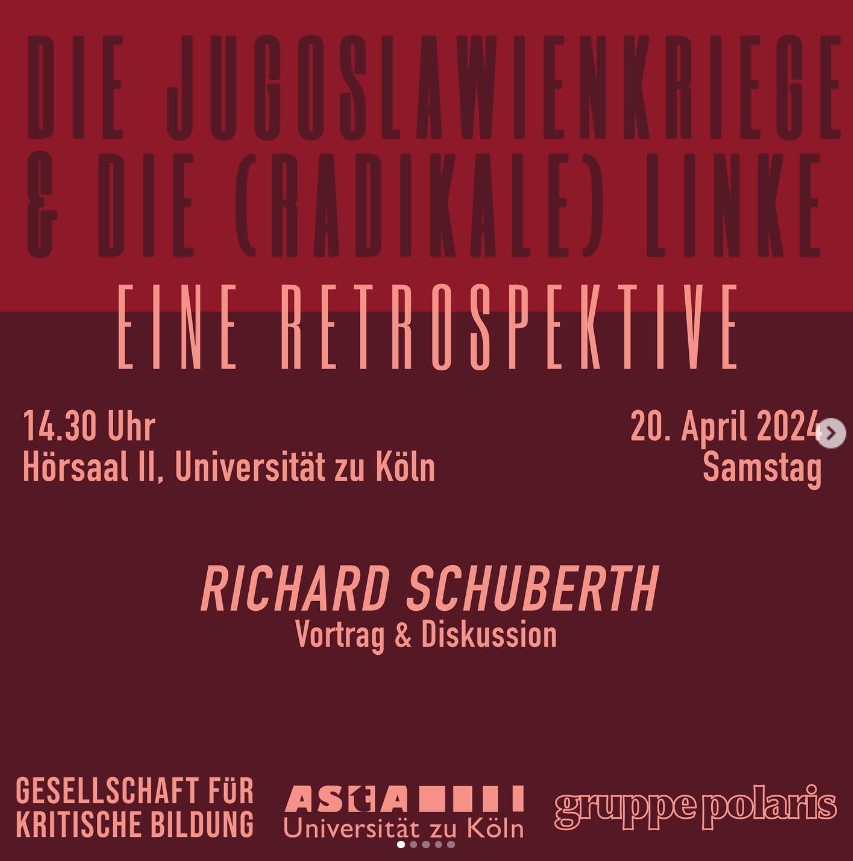 Doku: Vortrag von Richard Schuberth: Die Jugoslawienkriege und die (radikale) Linke – Eine Retrospektive
