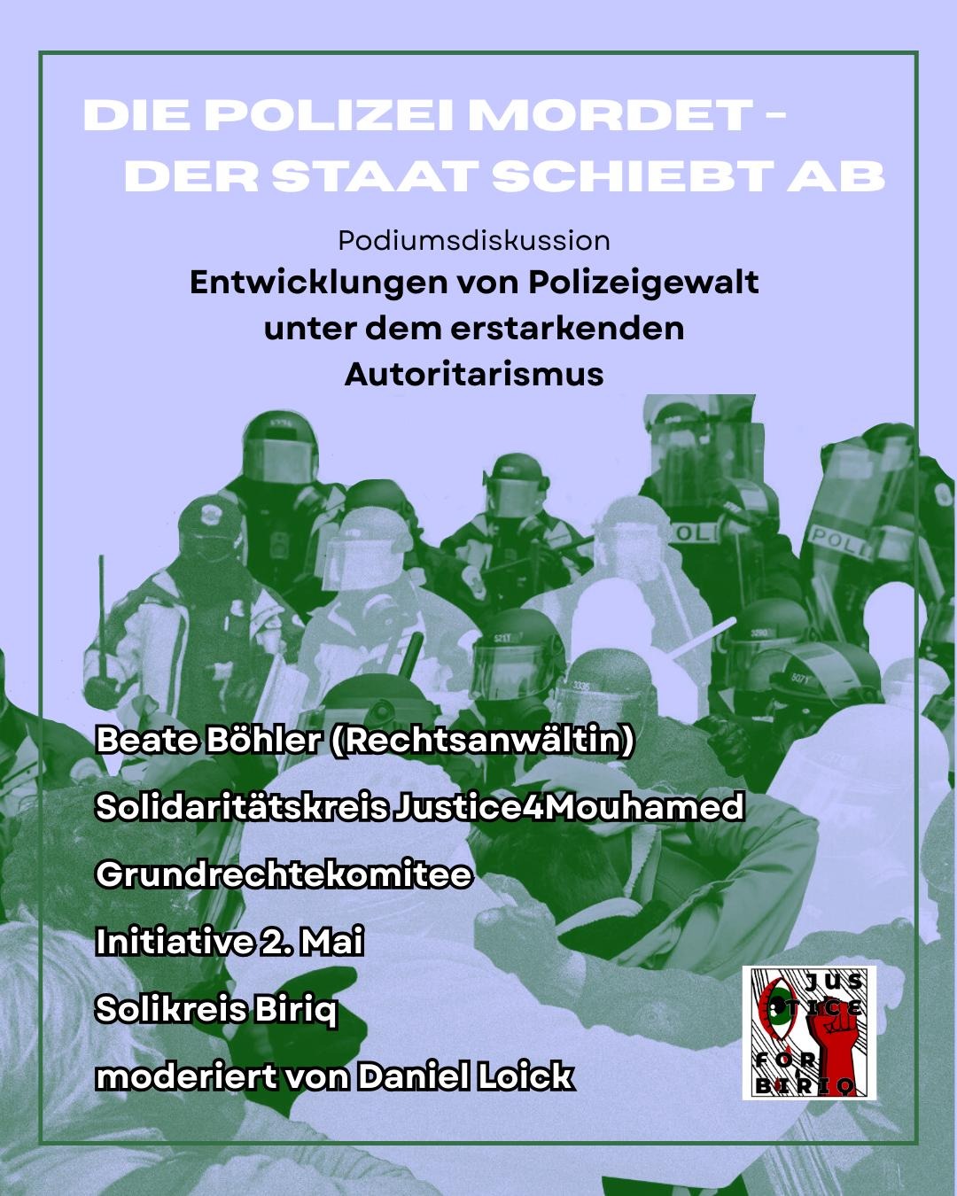 Podiumsdiskussion zu Entwicklungen von Polizeigewalt unter dem erstarkenden Autoritarismus